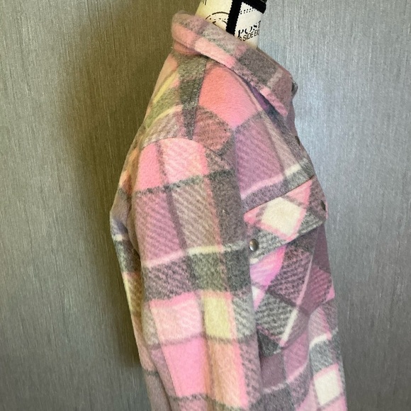Blank NYC Pink and Gray Plaid Jacket Size Medium - Picture 5 of 12